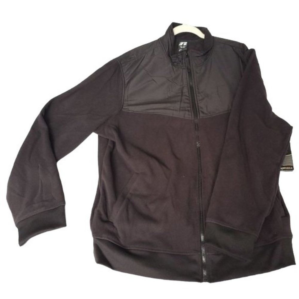 Russell Mens Microfleece Jacket in Black 2XL Big and Tall Jacket - Picture 4 of 9